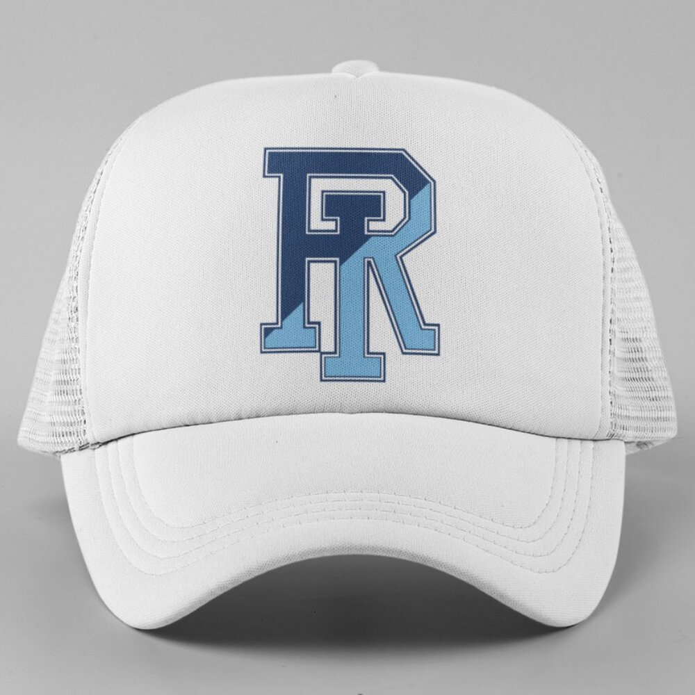 White and Blue Logo Cap